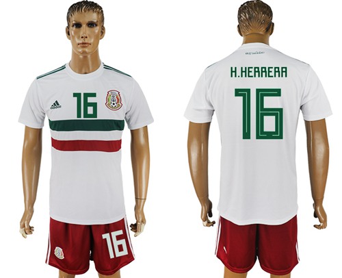Mexico #16 H.Herrera Away Soccer Country Jersey - Click Image to Close